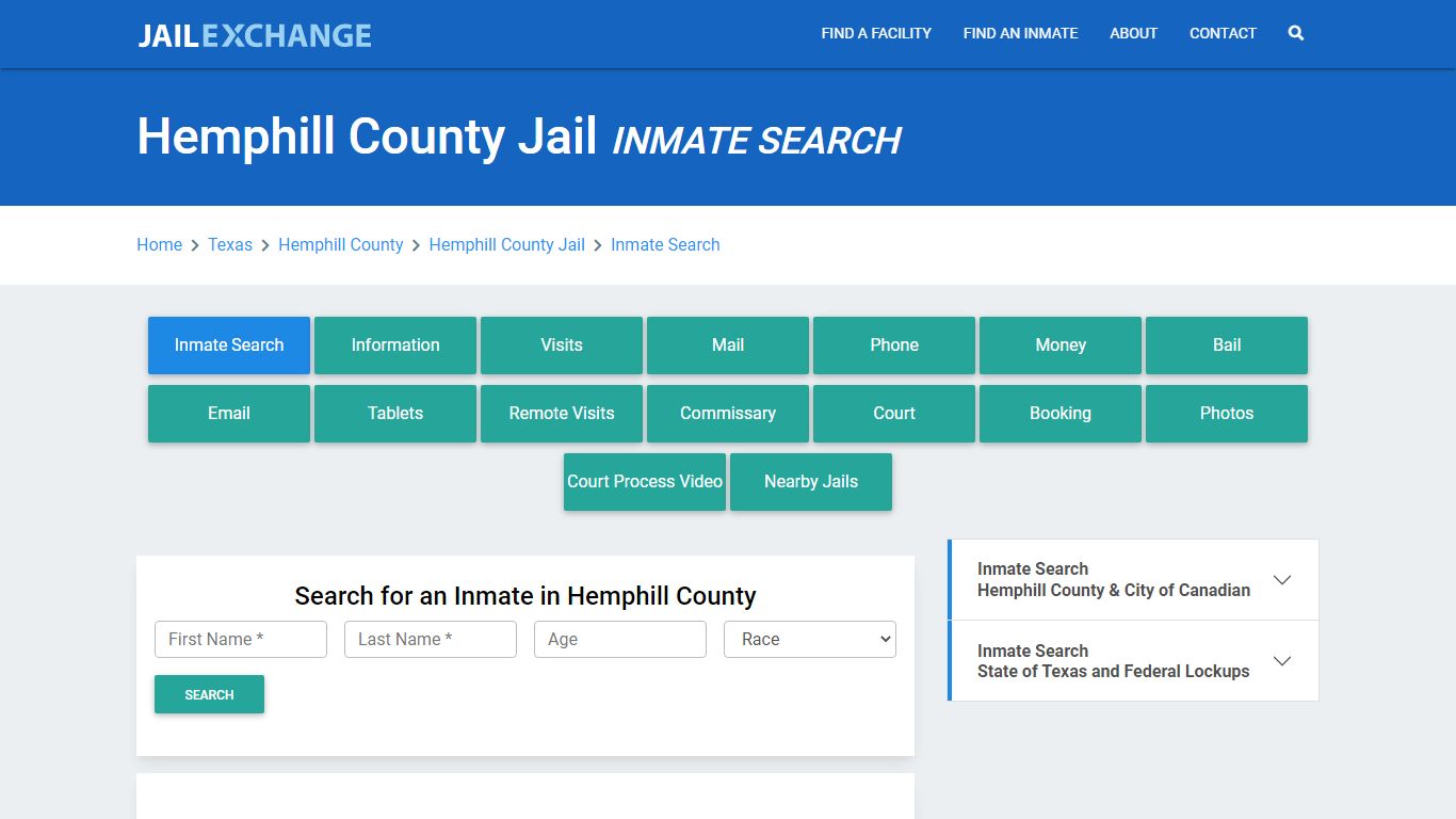 Hemphill County Jail, TX Inmate Search: Roster & Mugshots