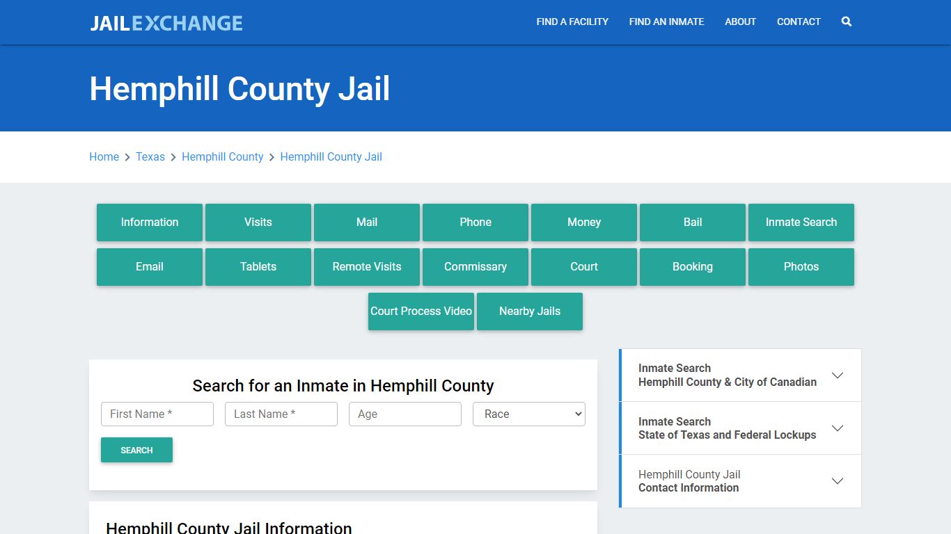 Hemphill County Jail Roster Lookup, TX, Inmate Search