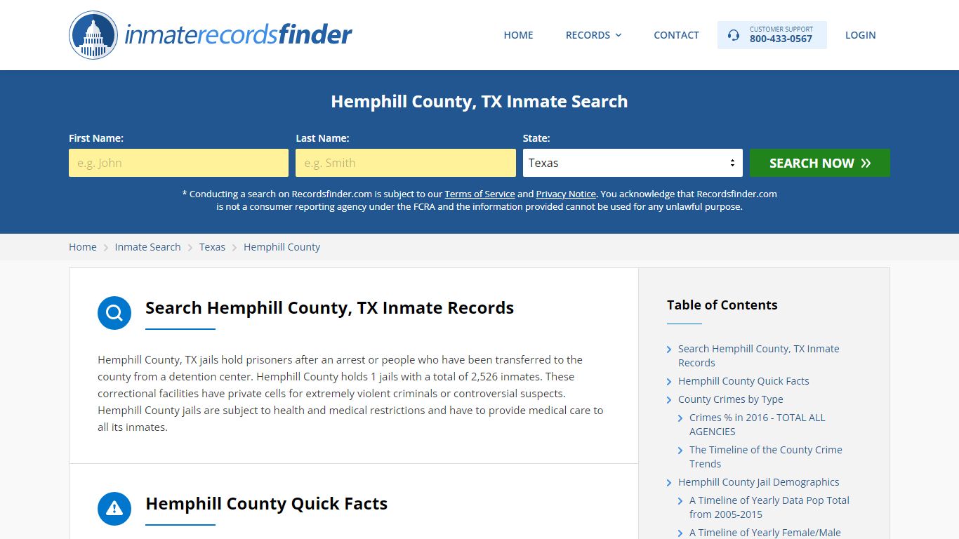 Hemphill County, TX Inmate Lookup & Jail Records Online